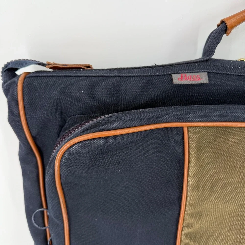 VTG 80s‎ G.H. Bass American Heritage Canvas Leather Garment Bag Complete